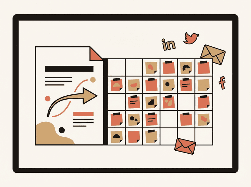 One Strategy Doc → 30 Days of Posts, Every Platform illustration