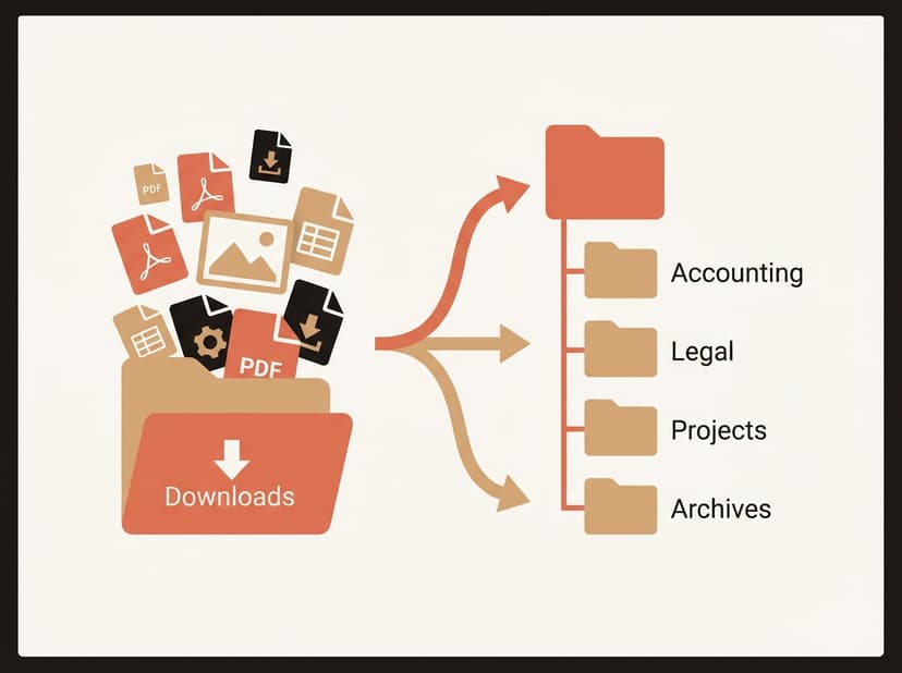 2,000 Messy Files → Sorted by Content in 5 Minutes illustration